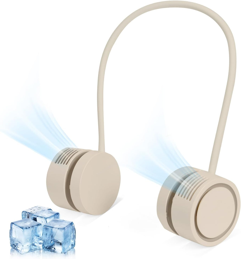 Neck Fan, Portable Bladeless Wearable Fan with 360° Airflow, 3 Speeds, 1600mAh Rechargeable Battery, Quiet Foldable USB Personal Fan for Men