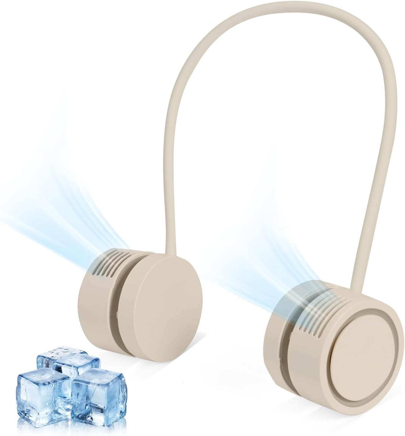 Neck Fan, Portable Bladeless Wearable Fan with 360° Airflow, 3 Speeds, 1600mAh Rechargeable Battery, Quiet Foldable USB Personal Fan for Men