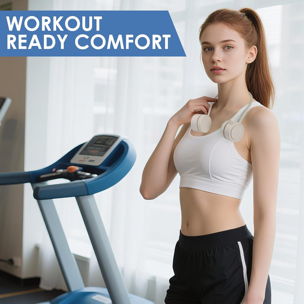 Neck Fan, Portable Bladeless Wearable Fan with 360° Airflow, 3 Speeds, 1600mAh Rechargeable Battery, Quiet Foldable USB Personal Fan for Men